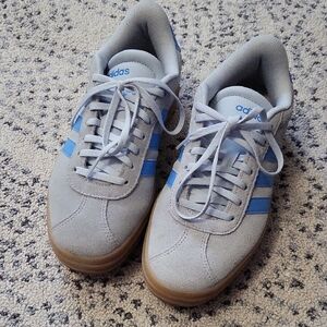 Adidas Light Gray and Blue Casual Sneakers